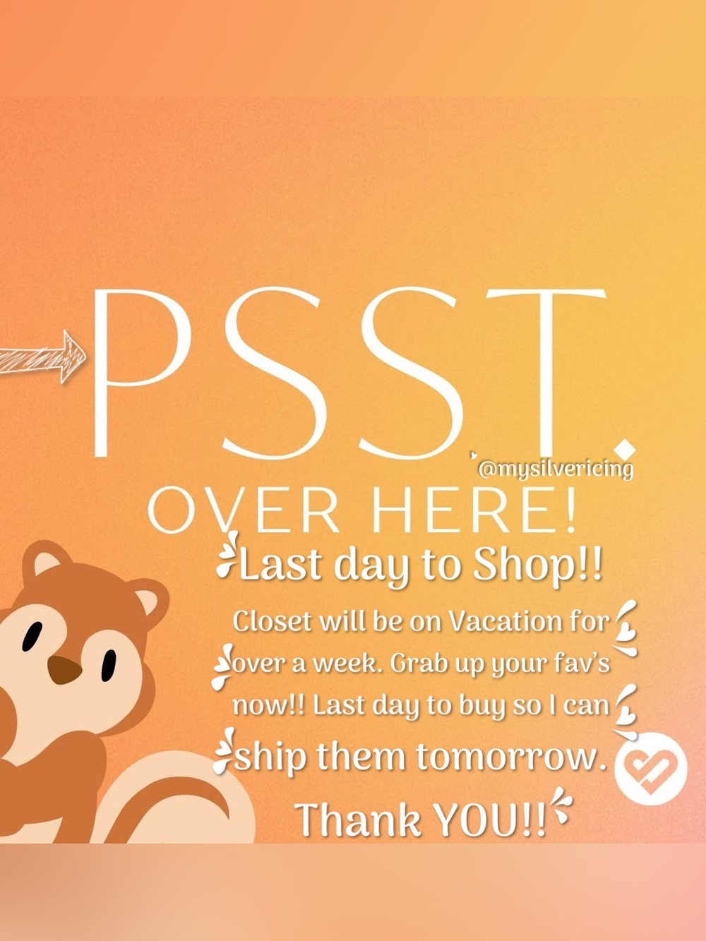 ✨Closet Vacation Notice✨